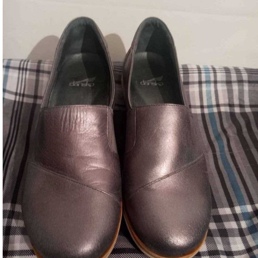 Dansko Charcoal Gray Leather Slip-On Loafers - Picture 9 of 9